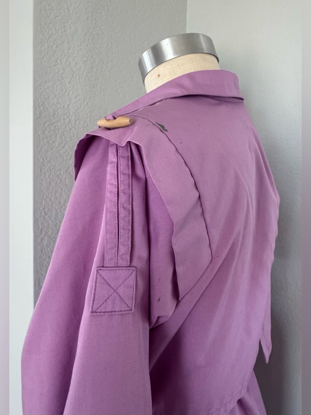 Vintage Painting Smock Petrona USA Made Button Dress Tie Belt 2 Pockets - Picture 6 of 14